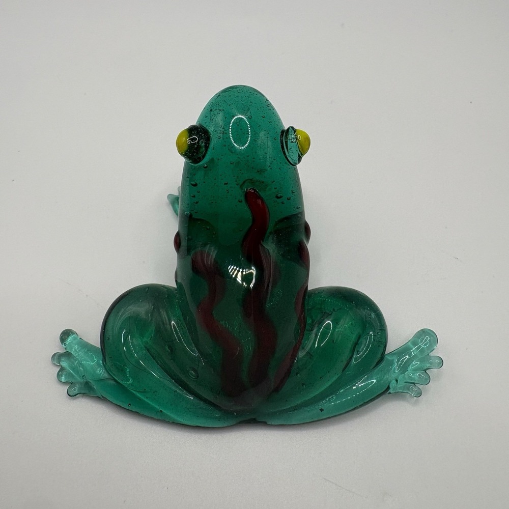Vintage Hand Blown Art Glass Frog Figurines Lot of 5 Colorful Murano Style - Picture 7 of 13